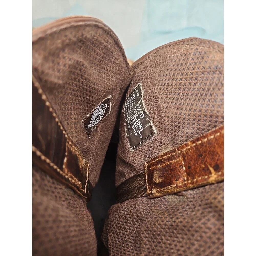 Justin Work Boots Square Soft Toe WK4681 Stampede Brown Cowboy Rodeo Mens 9.5 D